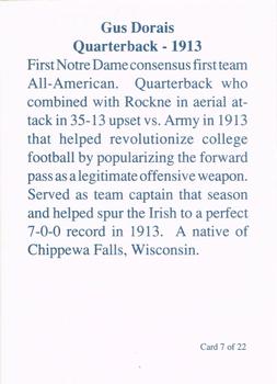 1989 Notre Dame Fighting Irish: 1903-32 #7 Gus Dorais Back