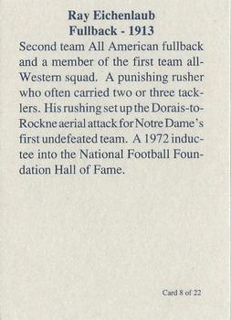 1989 Notre Dame Fighting Irish: 1903-32 #8 Ray Eichenlaub Back