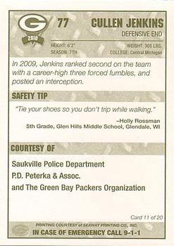 2010 Green Bay Packers Police - Saukville Police Deptment #11 Cullen Jenkins Back