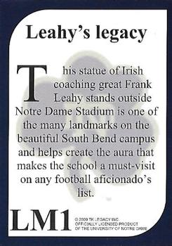 2003-09 TK Legacy Notre Dame Fighting Irish - Landmarks #LM1 Frank Leahy Back