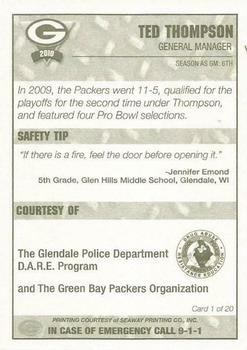 2010 Green Bay Packers Police - Glendale Police Department #1 Ted Thompson Back