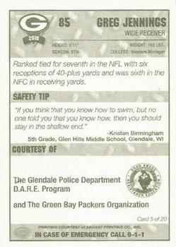2010 Green Bay Packers Police - Glendale Police Department #5 Greg Jennings Back