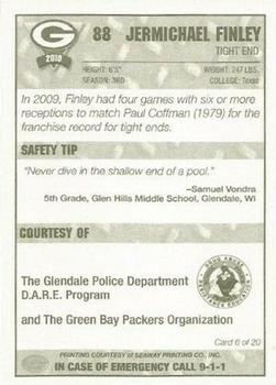 2010 Green Bay Packers Police - Glendale Police Department #6 Jermichael Finley Back