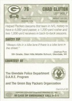 2010 Green Bay Packers Police - Glendale Police Department #9 Chad Clifton Back