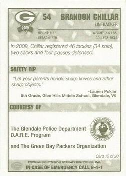 2010 Green Bay Packers Police - Glendale Police Department #15 Brandon Chillar Back