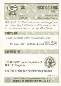 2010 Green Bay Packers Police - Glendale Police Department #19 Nick Collins Back