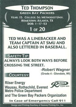 2007 Green Bay Packers Police - Riiser Energy, Wausau, Rothschild, Everest Metro Police Department #1 Ted Thompson Back