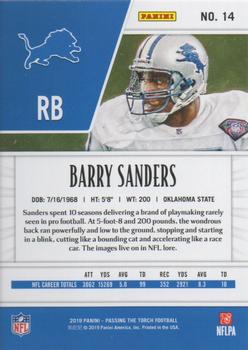 2019 Panini Passing the Torch - Silver #14 Barry Sanders Back