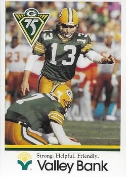 1993 Green Bay Packers Police - Valley Bank #12 Chris Jacke Front