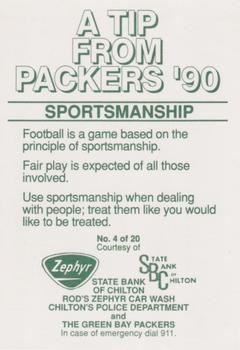 1990 Green Bay Packers Police - Chilton Police Department #4 Chuck Cecil Back