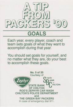 1990 Green Bay Packers Police - Chilton Police Department #5 Tony Mandarich Back