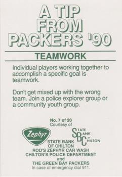 1990 Green Bay Packers Police - Chilton Police Department #7 Robert Brown Back
