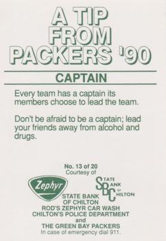 1990 Green Bay Packers Police - Chilton Police Department #13 Tim Harris Back