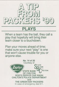 1990 Green Bay Packers Police - Chilton Police Department #14 Ed West Back