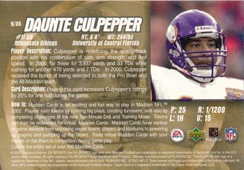2002 Upper Deck EA Sports Madden Bowl #9 Daunte Culpepper Back