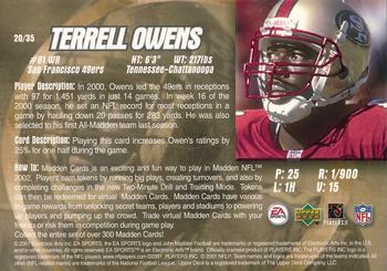 2002 Upper Deck EA Sports Madden Bowl #20 Terrell Owens Back