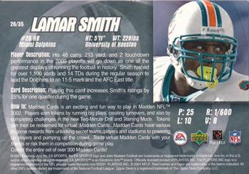 2002 Upper Deck EA Sports Madden Bowl #26 Lamar Smith Back