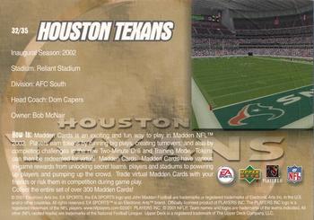 2002 Upper Deck EA Sports Madden Bowl #32 Houston Texans Expansion Franchise Back