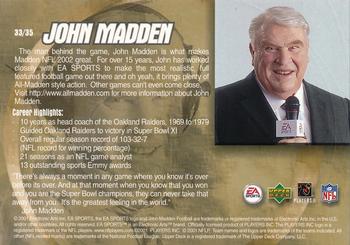 2002 Upper Deck EA Sports Madden Bowl #33 John Madden Back