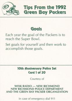 1992 Green Bay Packers Police - WIXK Radio - New Richmond, New Richmond Police Department #1 Ron Wolf Back