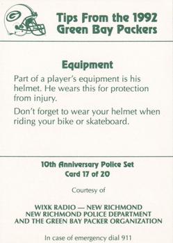 1992 Green Bay Packers Police - WIXK Radio - New Richmond, New Richmond Police Department #17 Matt Brock Back