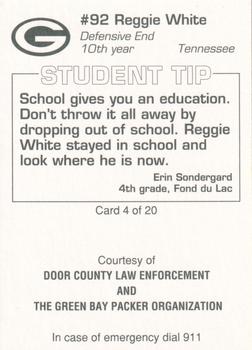 1994 Green Bay Packers Police - Door County Law Enforcement #4 Reggie White Back