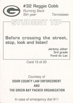 1994 Green Bay Packers Police - Door County Law Enforcement #10 Reggie Cobb Back