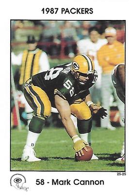 1987 Green Bay Packers Police - Employers Health Insurance, Brown County Arson Task Force, Your Local Law Enforcement Agency #25-25 Mark Cannon Front