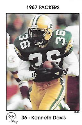 1987 Green Bay Packers Police - Employers Health Insurance, Brown County Arson Task Force, Your Local Law Enforcement Agency #19-25 Kenneth Davis Front