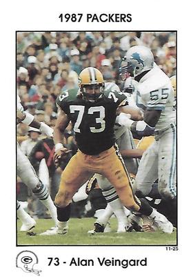 1987 Green Bay Packers Police - Employers Health Insurance, Brown County Arson Task Force, Your Local Law Enforcement Agency #11-25 Alan Veingrad Front