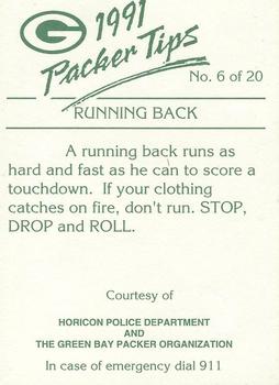 1991 Green Bay Packers Police - Horicon Police Department #6 Keith Woodside Back
