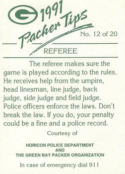 1991 Green Bay Packers Police - Horicon Police Department #12 Tony Mandarich Back