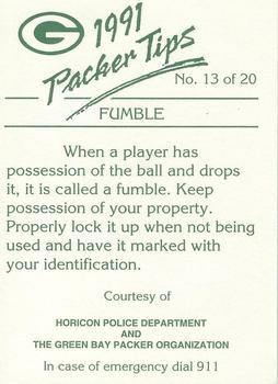1991 Green Bay Packers Police - Horicon Police Department #13 Darrell Thompson Back