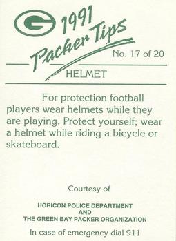 1991 Green Bay Packers Police - Horicon Police Department #17 Ed West Back