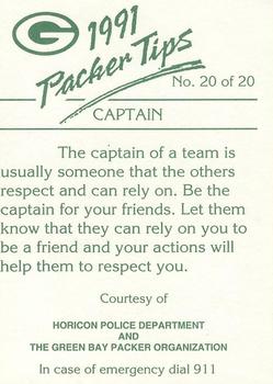 1991 Green Bay Packers Police - Horicon Police Department #20 Mark Murphy Back