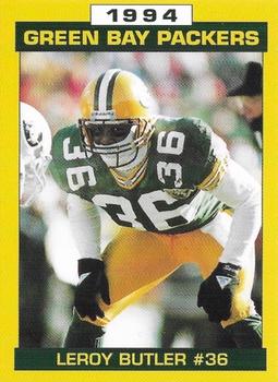 1994 Green Bay Packers Police - State Bank of Chilton,Rods Zephyr Car Wash,Chilton Police Department #19 LeRoy Butler Front