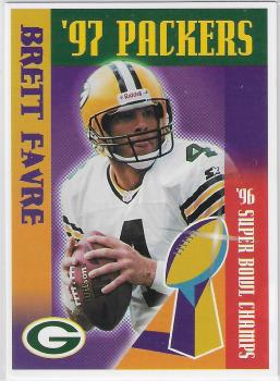1997 Green Bay Packers Police - Larry Fritsch Cards LLC., Stevens Point and the Town of Hull (Portage County) Fire Dept. #4 Brett Favre Front