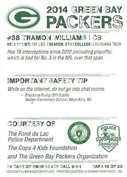2014 Green Bay Packers Police - Fond du Lac Police Department, The Cops 4 Kids Foundation #15 Tramon Williams Back