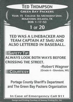 2007 Green Bay Packers Police - Portage County Sheriffs Department #1 Ted Thompson Back