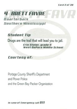 2003 Green Bay Packers Police - Portage County Sheriff's Department and Plover Police #2 Brett Favre Back