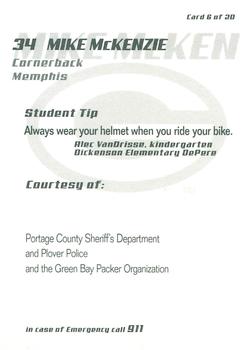 2003 Green Bay Packers Police - Portage County Sheriff's Department and Plover Police #6 Mike McKenzie Back