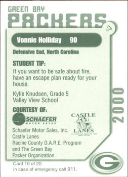 2000 Green Bay Packers Police - Racine County D.A.R.E. Program #10 Vonnie Holliday Back