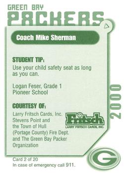 2000 Green Bay Packers Police - Larry Fritsch Cards, Inc., Stevens Point and the Town of Hull (Portage County) Fire Dept. #2 Mike Sherman Back
