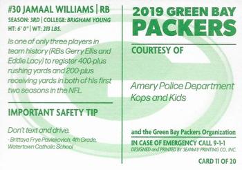 2019 Green Bay Packers Police - Amery Police Department #11 Jamaal Williams Back