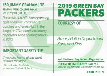 2019 Green Bay Packers Police - Amery Police Department #12 Jimmy Graham Back