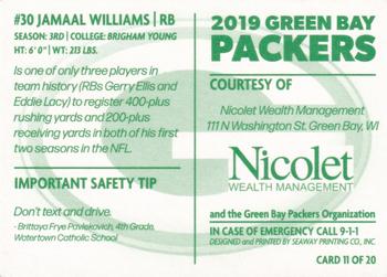 2019 Green Bay Packers Police - Nicolet Wealth Management #11 Jamaal Williams Back