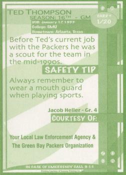 2008 Green Bay Packers Police - Your Local Law Enforcement Agency and The Green Bay Packers Organization #1 Ted Thompson Back