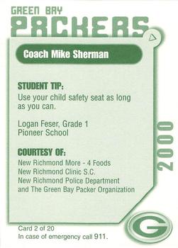 2000 Green Bay Packers Police - New Richmond Police Department #2 Mike Sherman Back