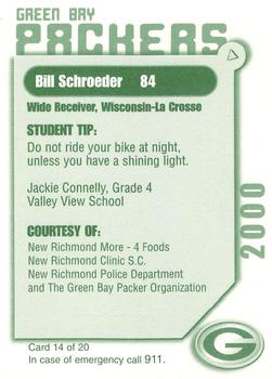 2000 Green Bay Packers Police - New Richmond Police Department #14 Bill Schroeder Back