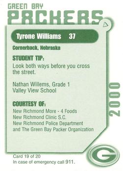 2000 Green Bay Packers Police - New Richmond Police Department #19 Tyrone Williams Back